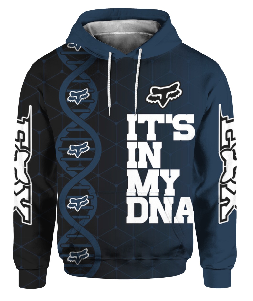 It's in my dna fox racing all over printed hoodie 1