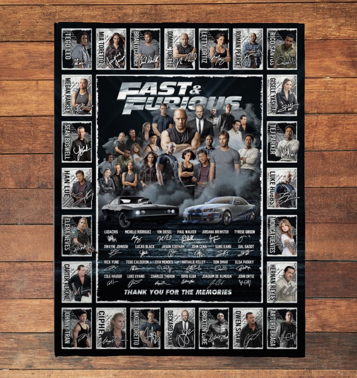 Fast and furious signature thank you for the memories blanket 1