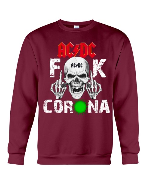 ACDC skullcap fuck corona hoodie