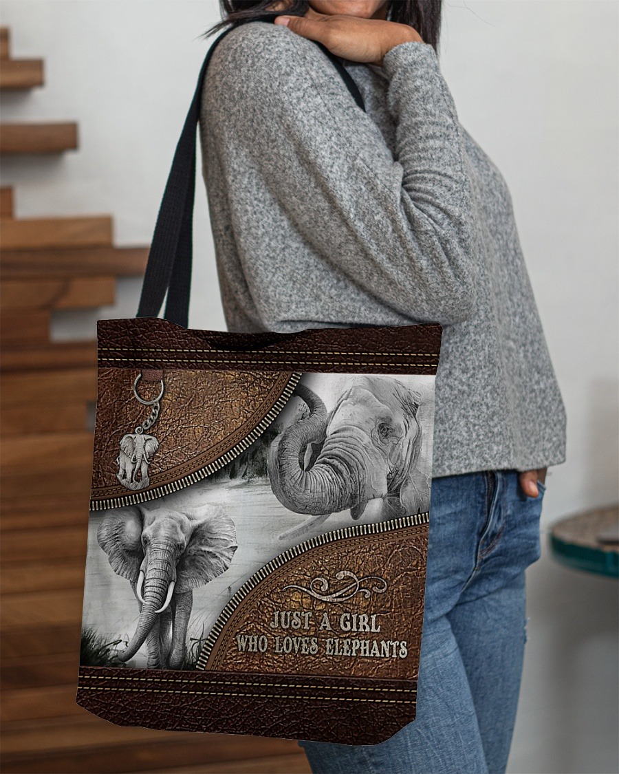 Just a girl who loves elephants tote bag 3