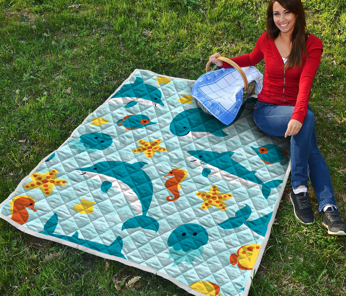 Sea life dolphin quilt 2