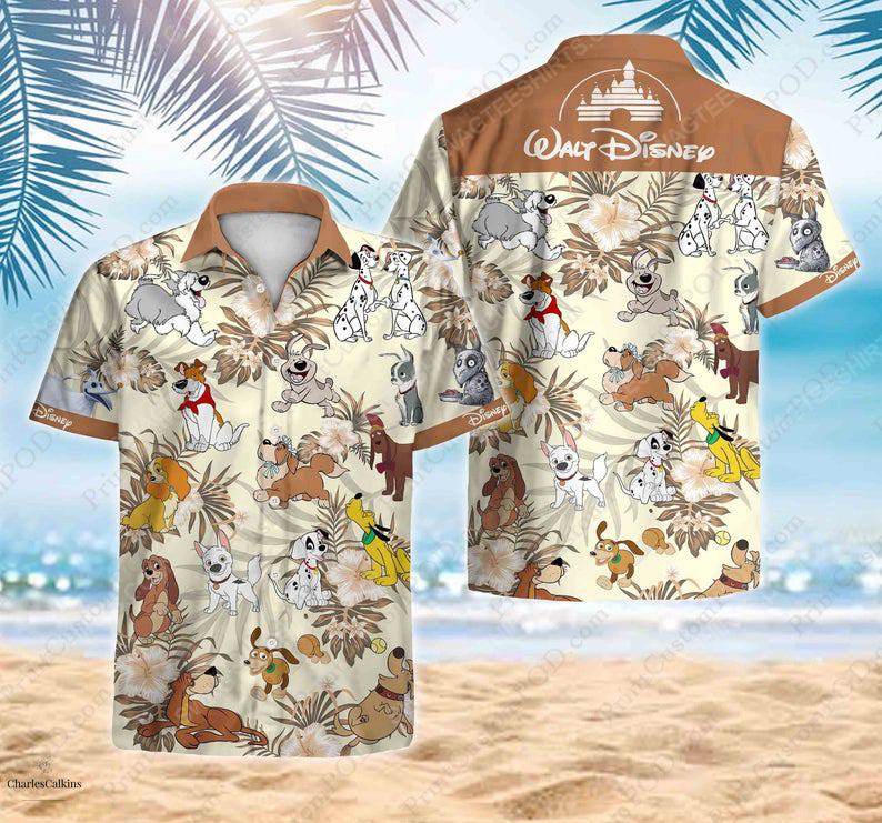Disney cartoon movie dalmatians lady the tramp hawaiian shirt 1