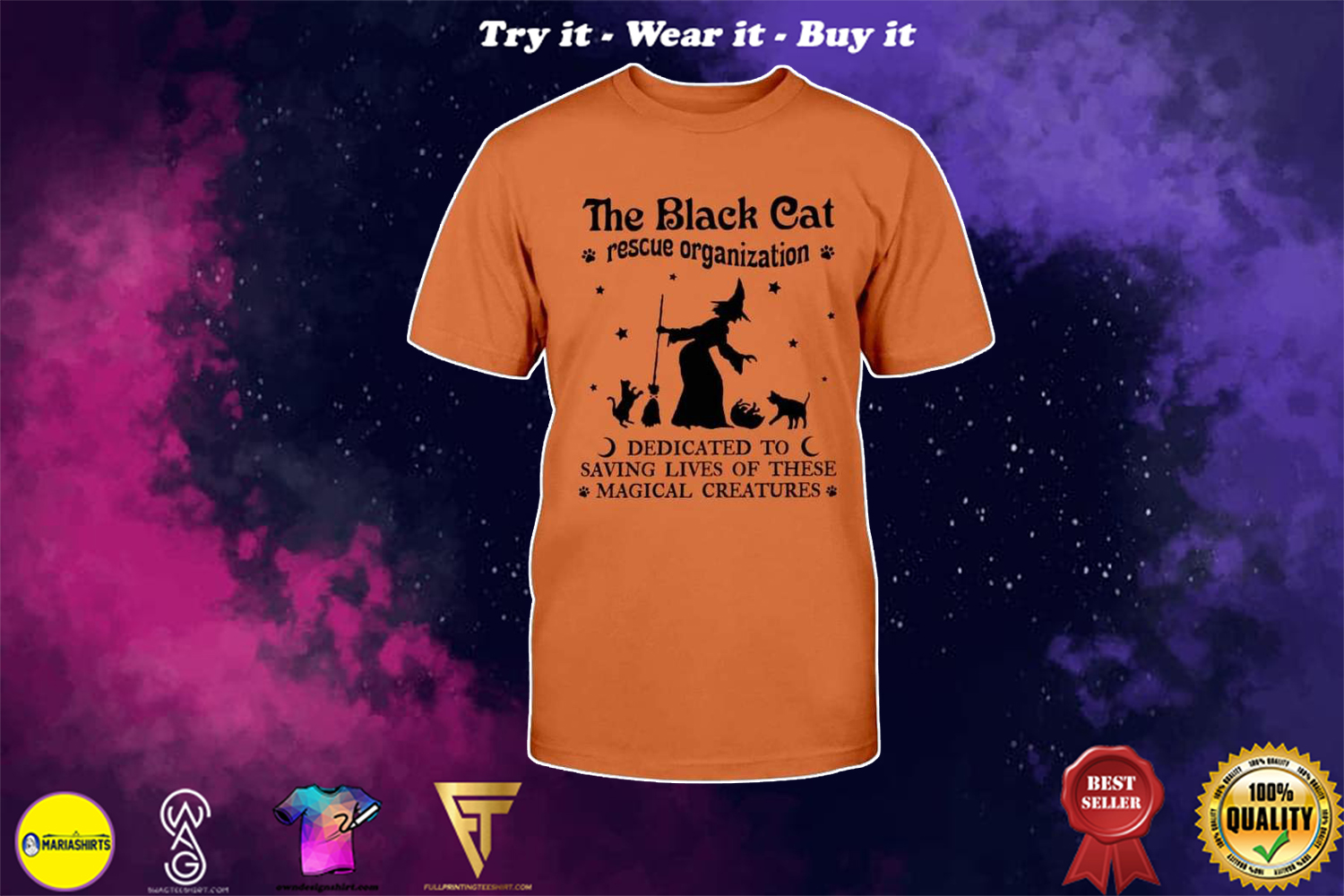 [special edition] halloween the black cat resque organization dedicated shirt – Maria