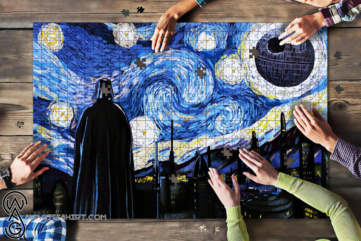 Vincent van gogh starry night darth vader and death star jigsaw puzzle – maria