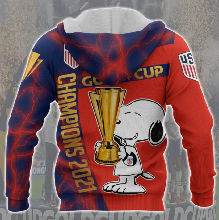Snoopy Champions 2021 Gold cup 3d hoodie