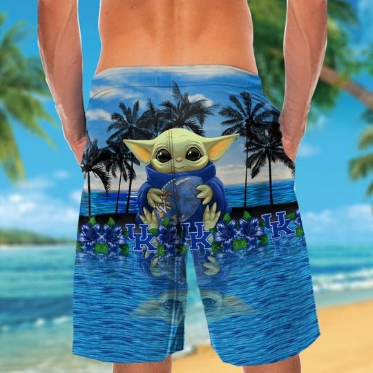 Kentucky Wildcats Baby Yoda Hawaiian Shirt, Short3