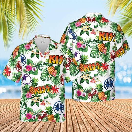 Kiss band pineapple hawaiian shirt, short – LIMITED EDITION