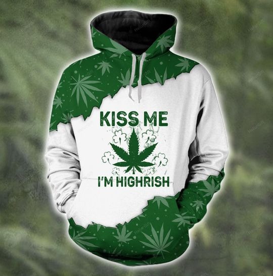 Kiss me I'm highrish couple 3d hoodie 4
