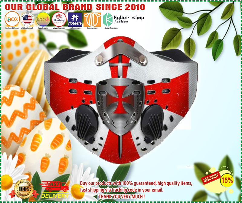 Knights templar cross symbols filter carbon face mask 3
