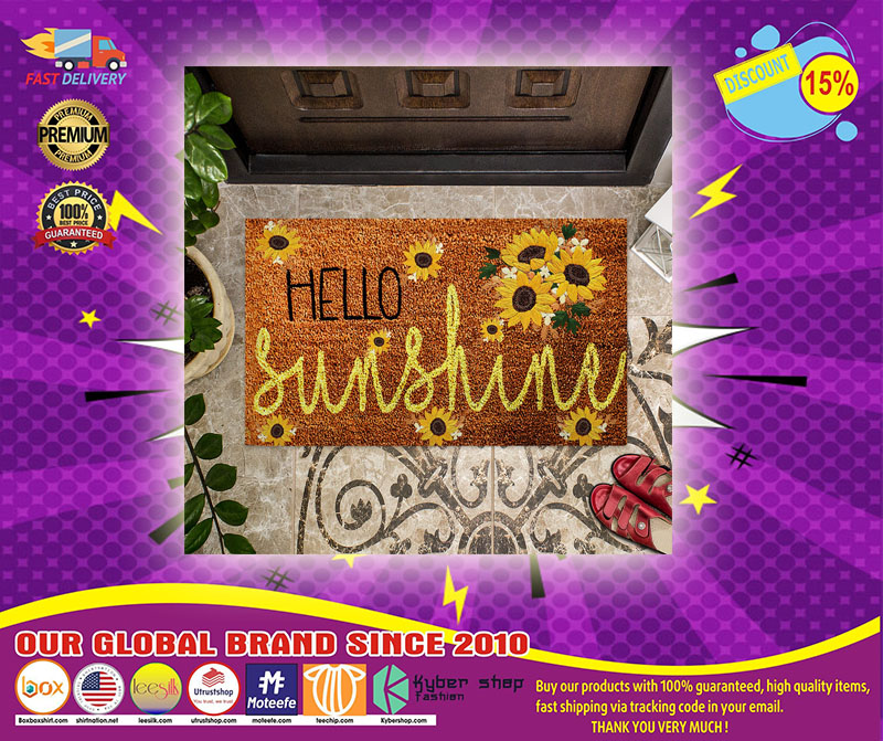 Hello sunshine sunflower doormat1