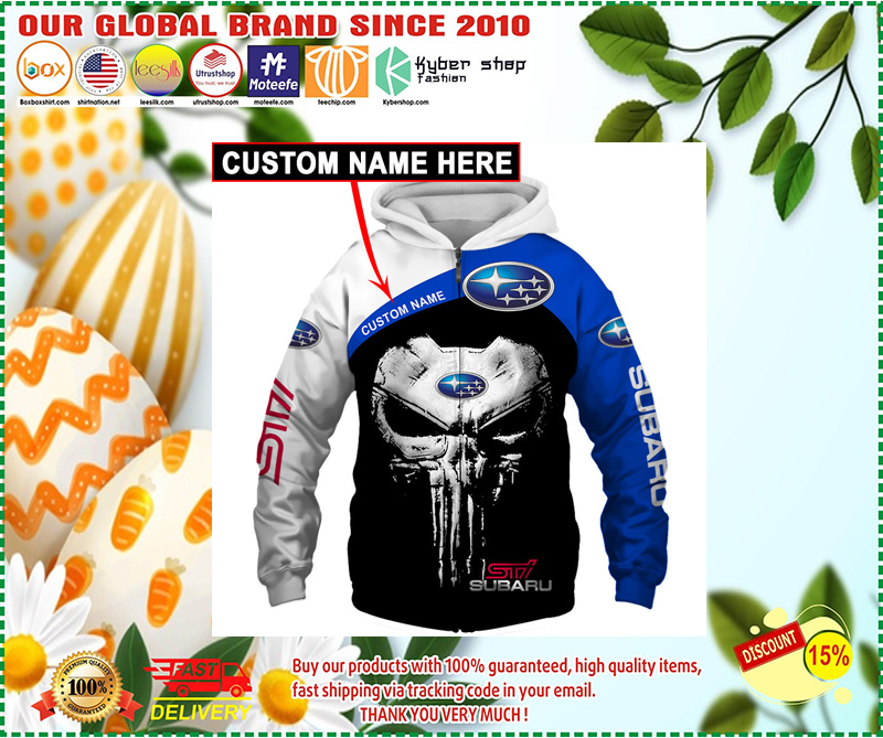 Skull Subara 3d hoodie custom personalized name and zip hoodie