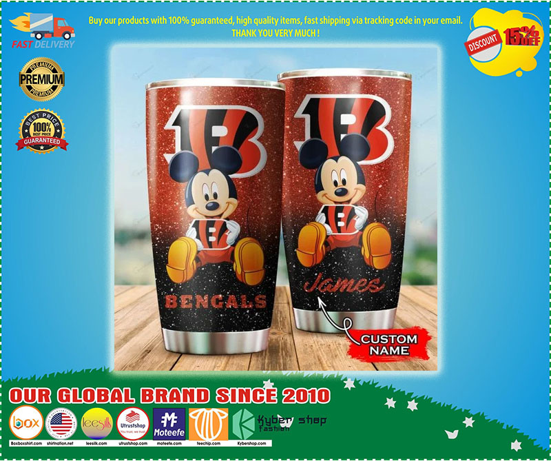 Mickey Mouse Cincinnati Bengals custom name Tumbler 3