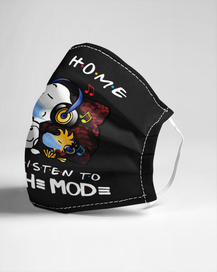 Snoopy Stay home and listen to depeche mode face mask - pic 2