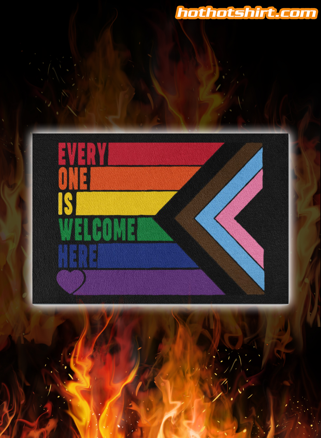 LGBT rainbow feminist everyone is welcome here doormat