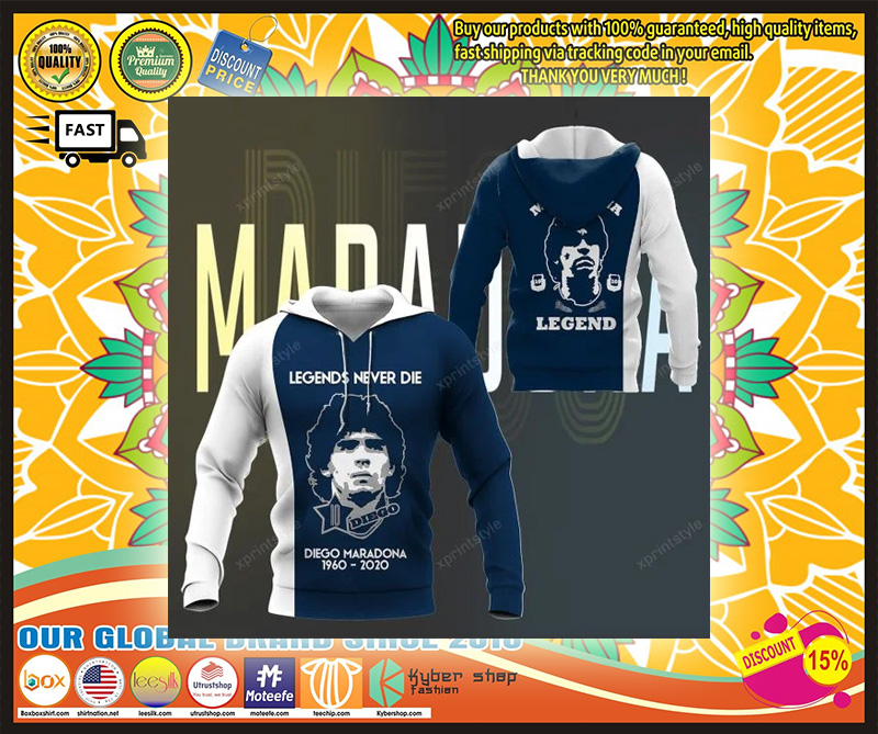 Legend never die Maradona 3d hoodie