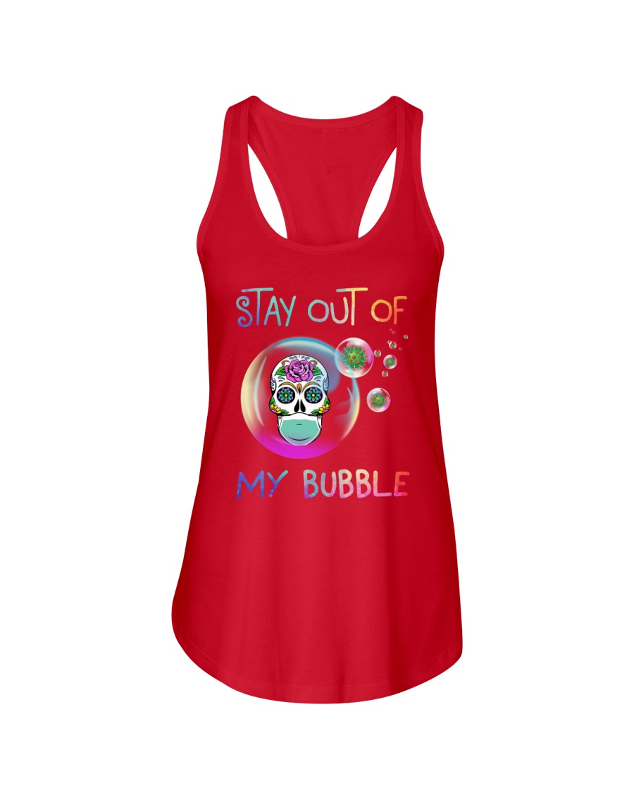 Floral skull stay out of my bubble flowy tank
