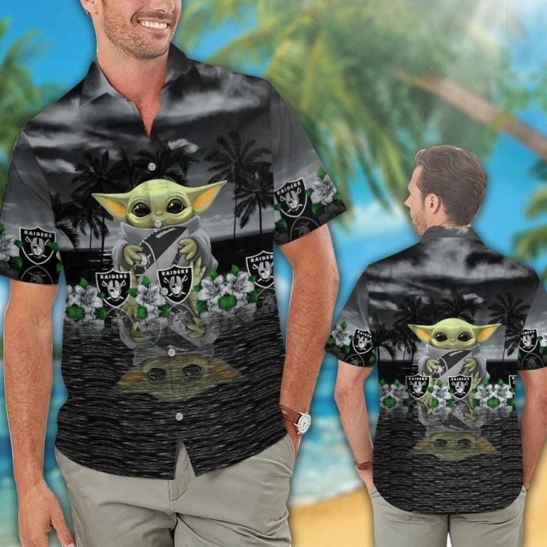 Las Vegas Raiders And Baby Yoda Hawaiian Shirt, Shorts