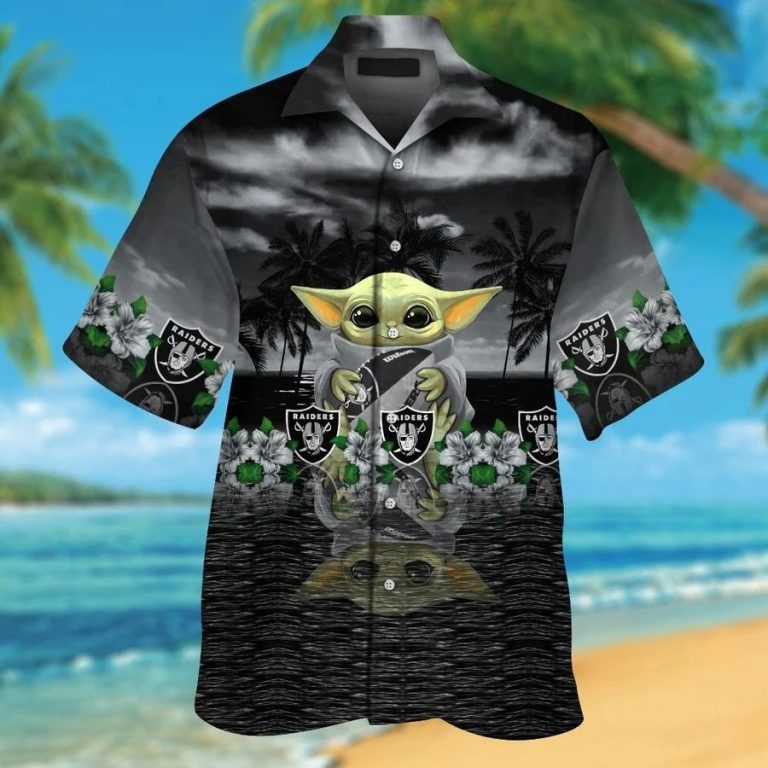 Las Vegas Raiders And Baby Yoda Hawaiian Shirt, Shorts1