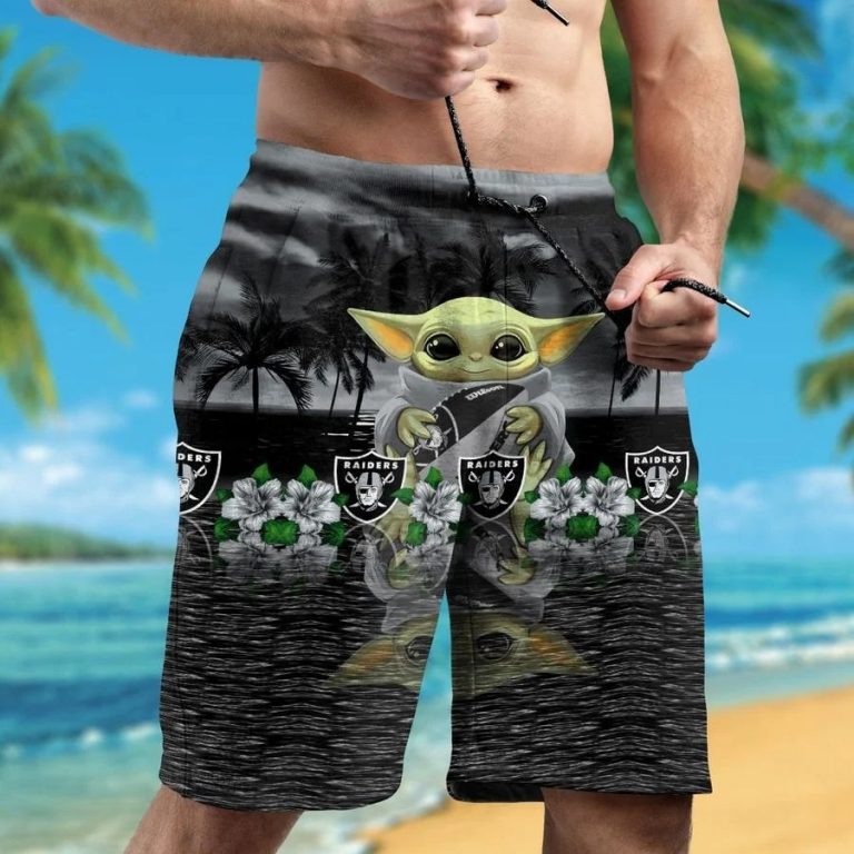 Las Vegas Raiders And Baby Yoda Hawaiian Shirt, Shorts2