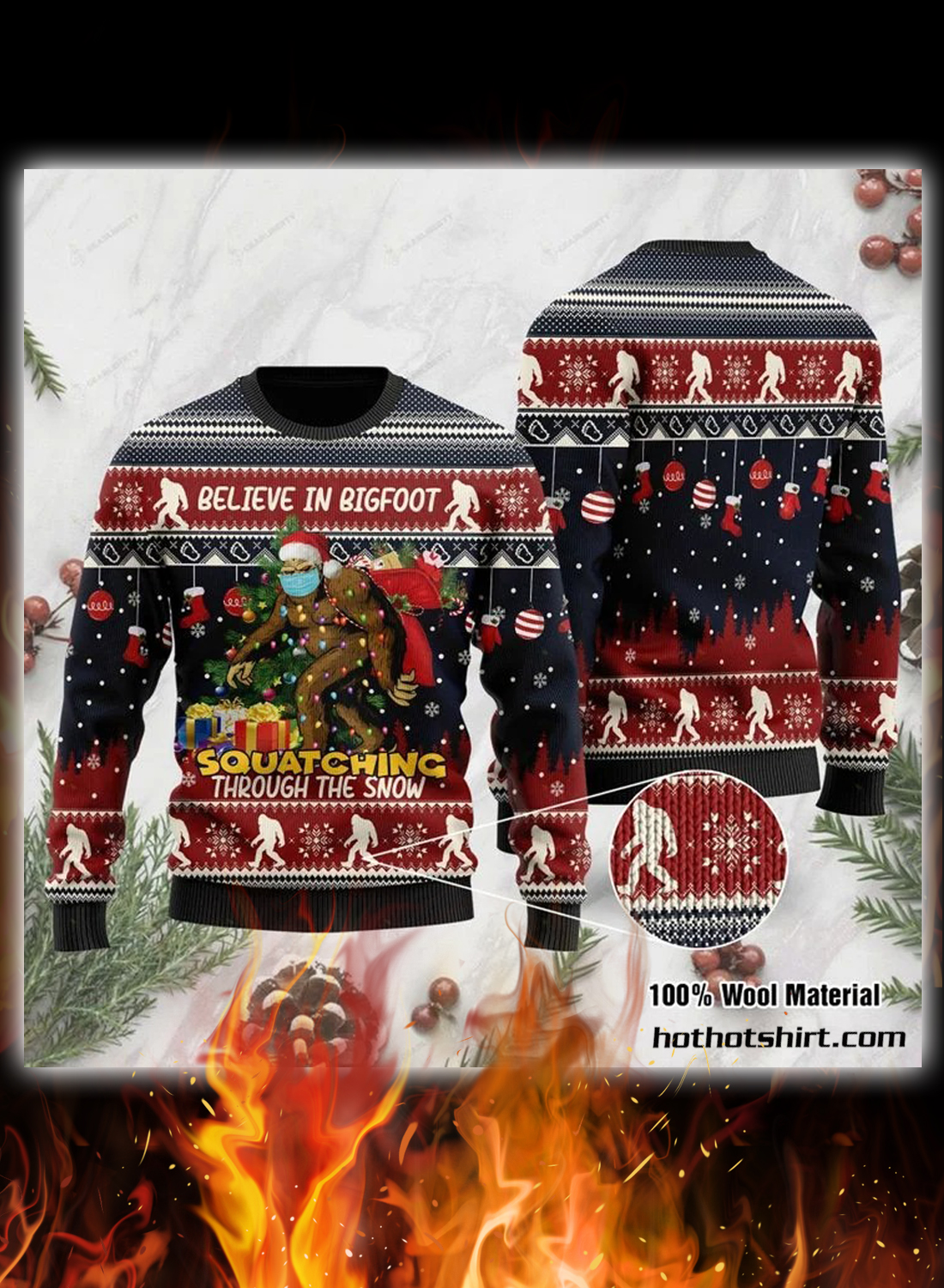 Believe in bigfoot 3d christmas sweater – Hothot 291020