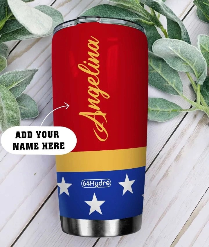 Strong woman personalized custom name tumbler 1