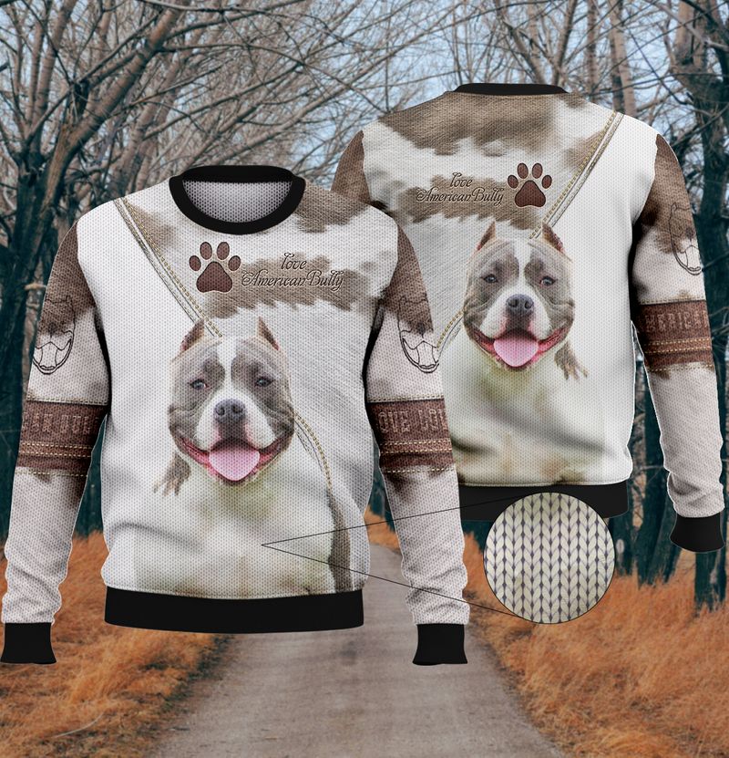 Love american bully dog 3d full print hoodie and shirts 3