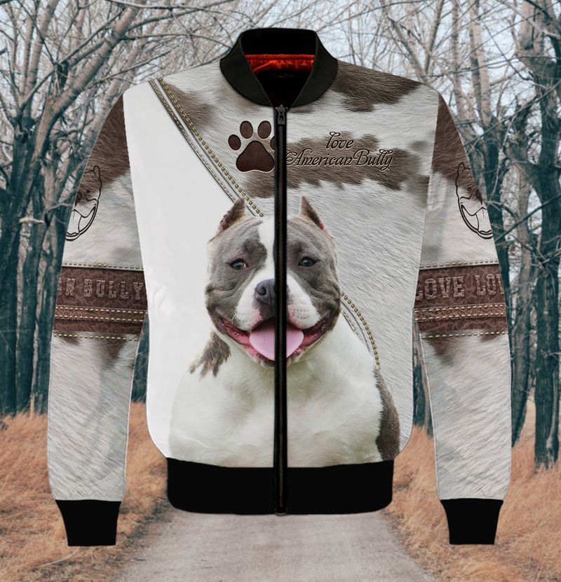 Love american bully dog 3d full print hoodie and shirts 6