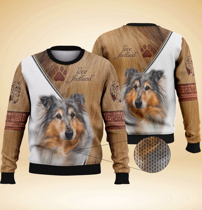 Love shetland dog 3d full print hoodie and shirts 3