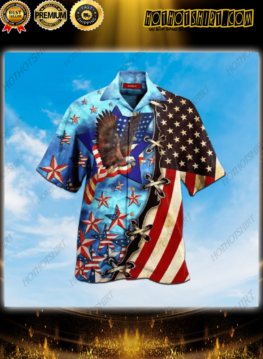 Eagle American Blue Skylight Hawaiian Unisex Shirt 1