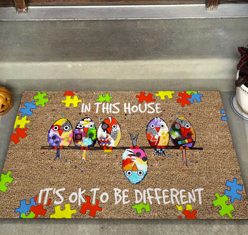 Autism awareness in this house it’s ok to be different doormat – dnstyles