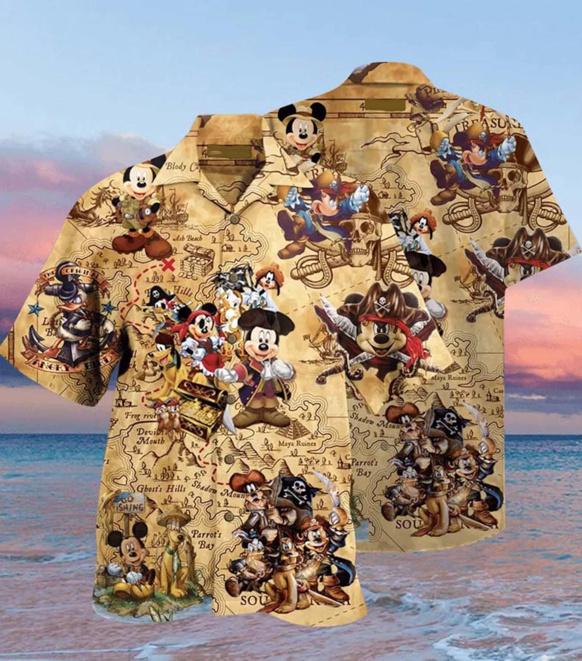 Mickey Mouse Disney Pirate Treasure Hunting hawaiian shirt and short sleeve shirt