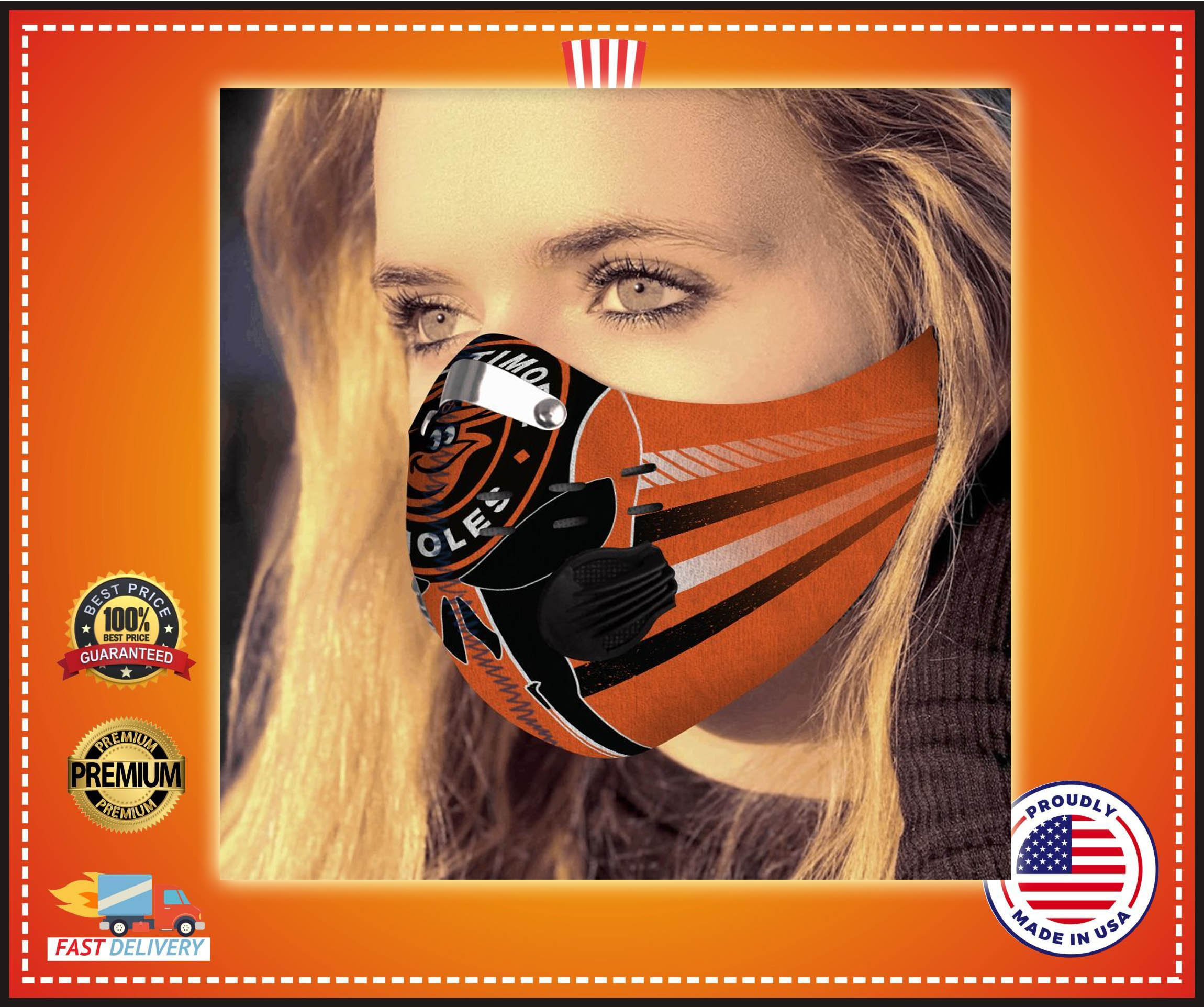 Baltimore Orioles filter face mask 1