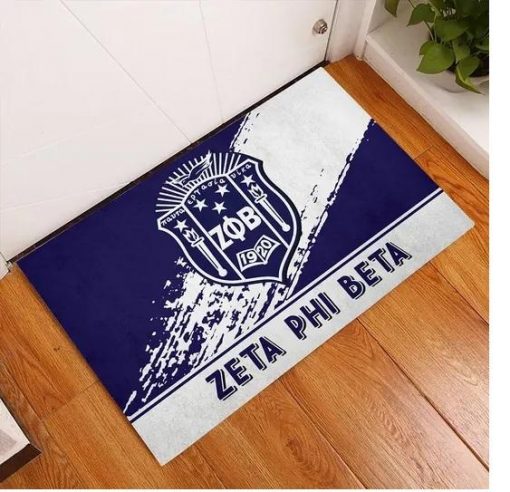 Zeta Phi Beta 1920 Emblem Blue and White Doormat -BBS