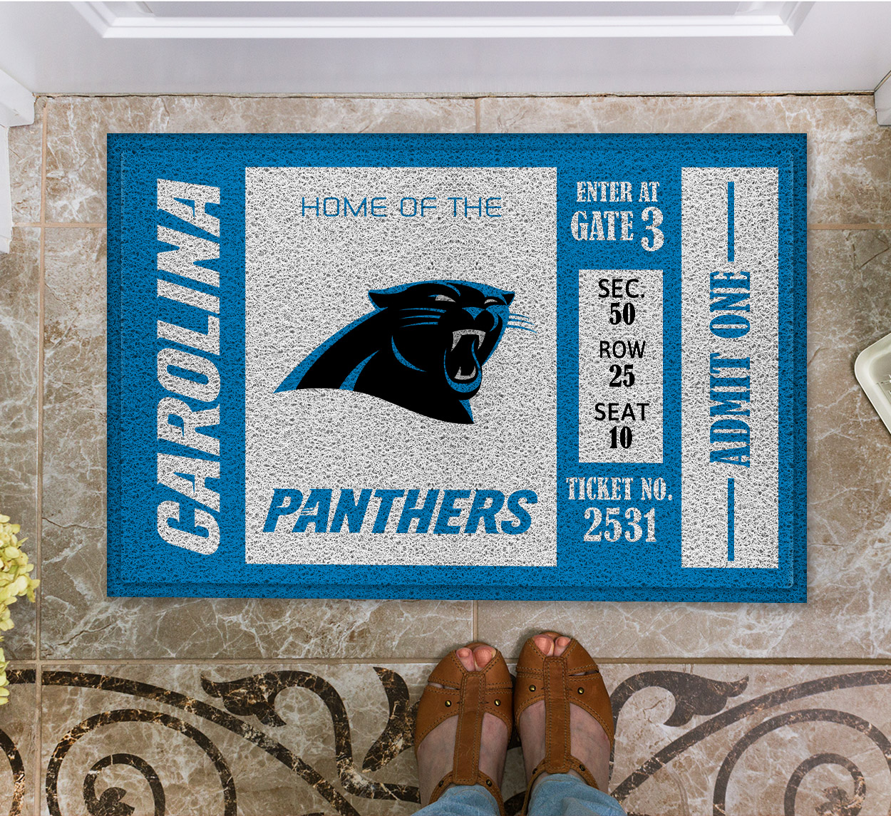NFL Carolina Panthers Team Ticket Runner Doormat – Hothot 100621