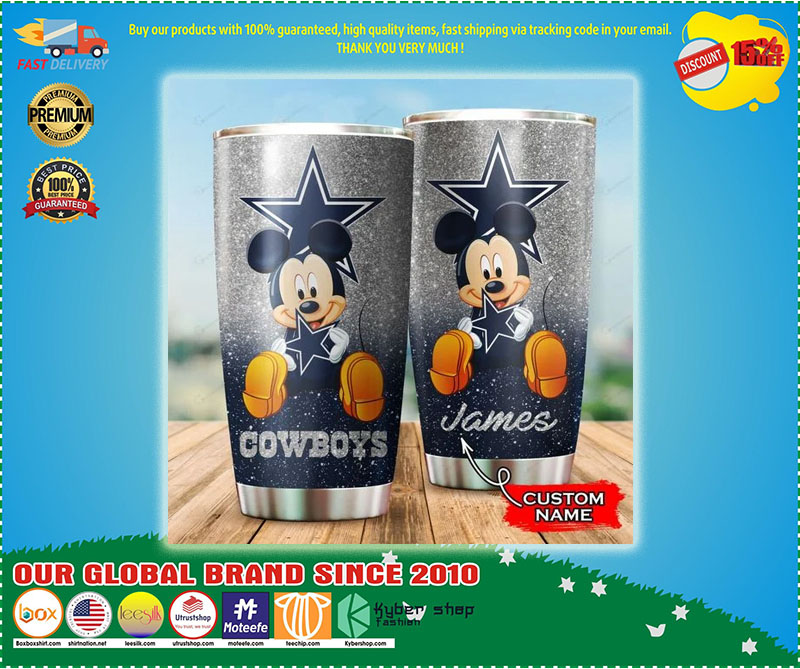 Mickey Mouse Dallas Cowboys custom name Tumbler 3