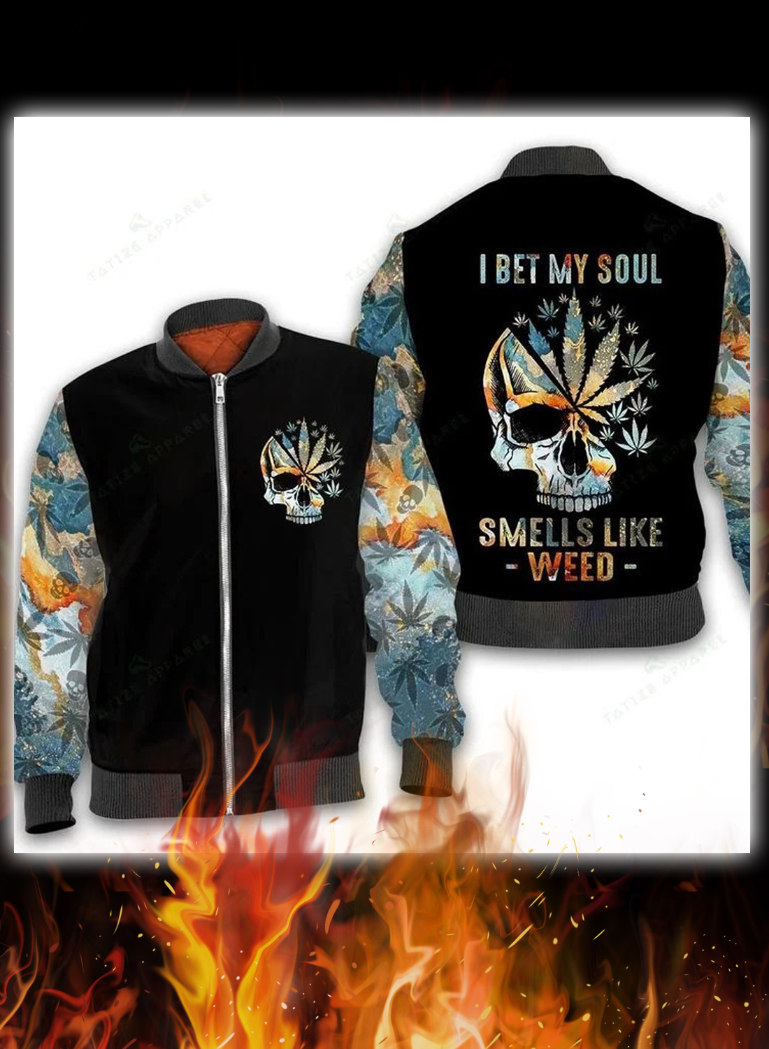Skull I bet my soul smells like weed 3d hoodie, shirt 3