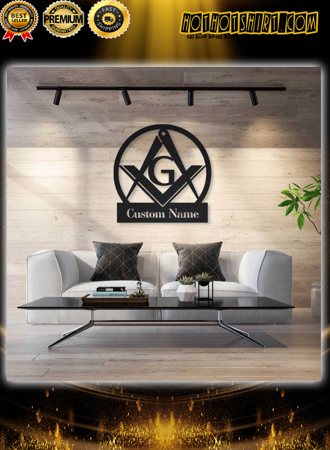 Masonic Monogram Personalized Metal Sign