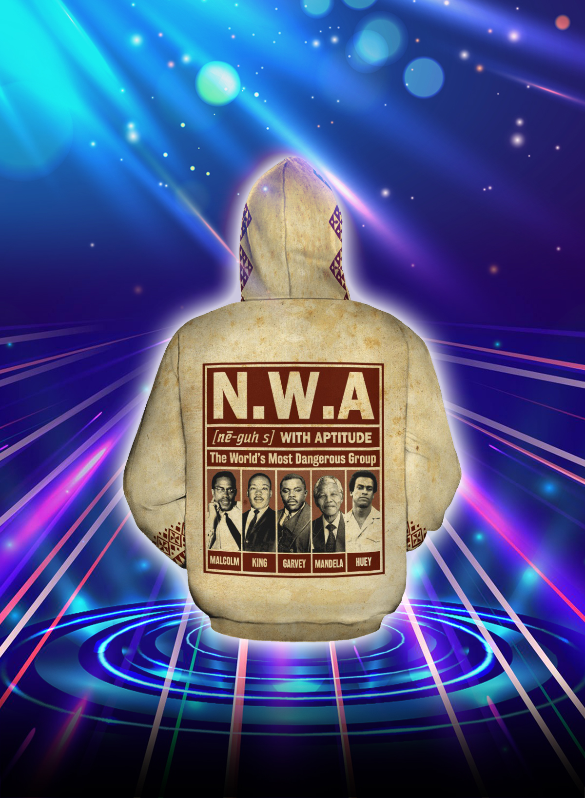 NWA the world's most dangerous group all over printed hoodie - Back