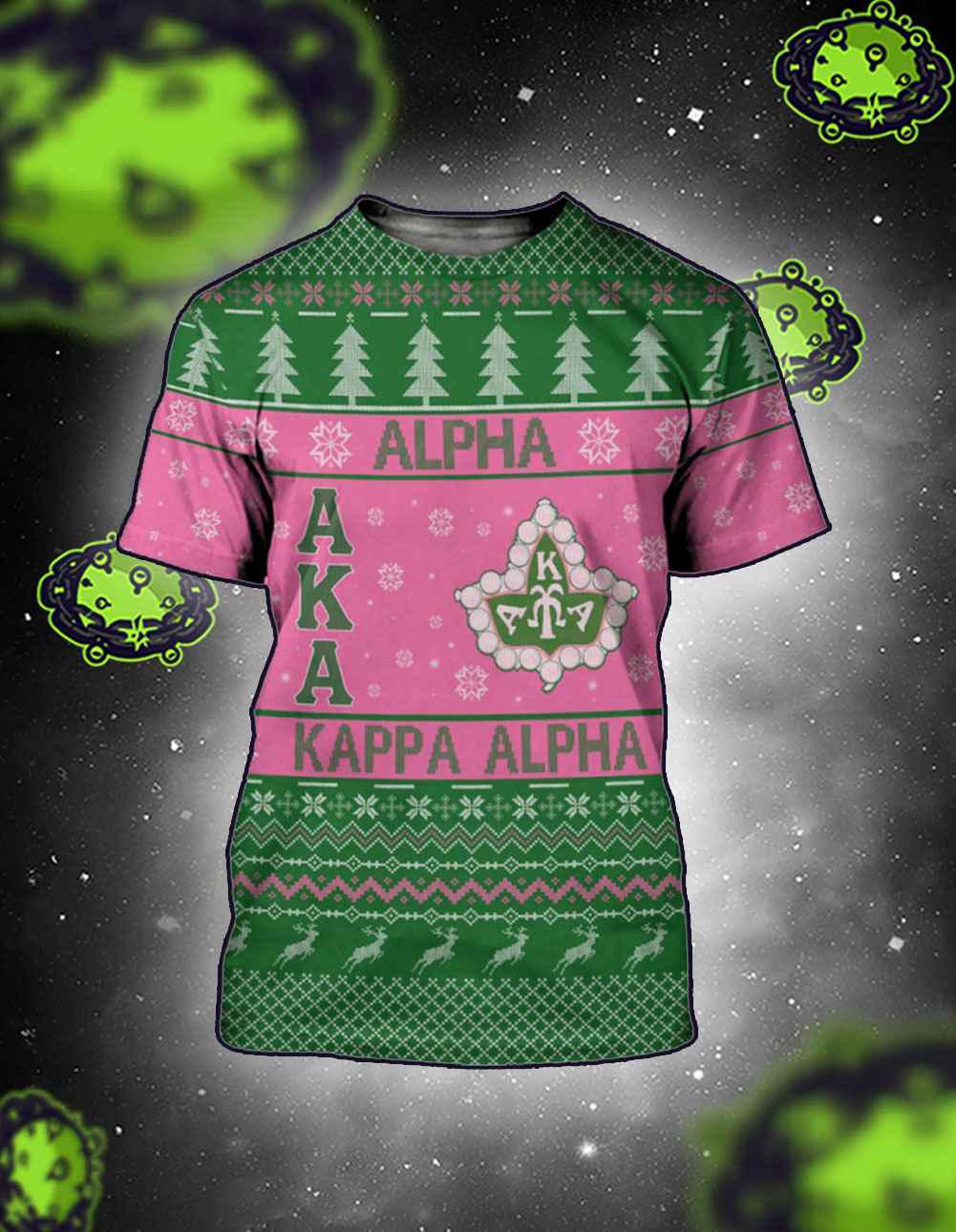 Alpha kappa alpha 3d all over printed Alpha christmas t-shirt