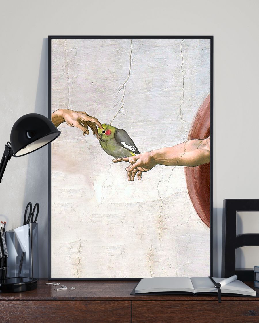 Michelangelo Parrot and hand poster 8