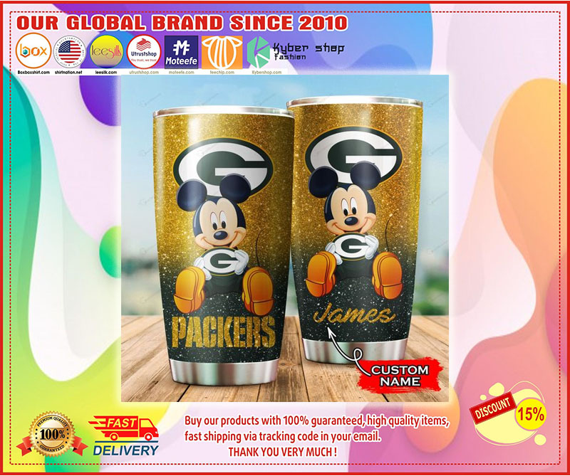 Mickey Mouse Green Bay Packers custom name Tumbler 4