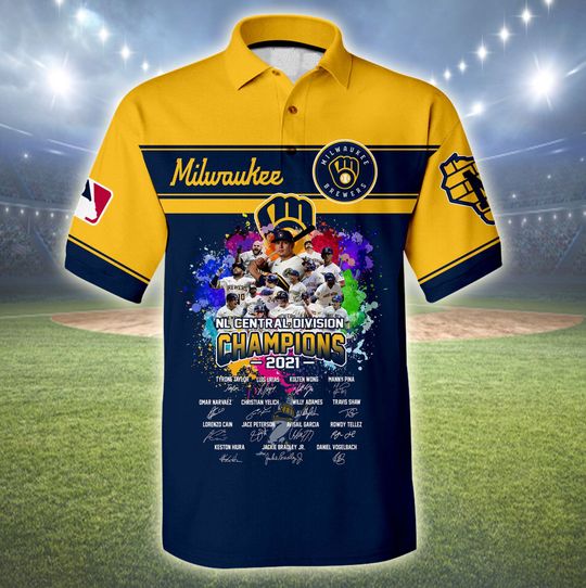 Milwaukee Brewers NL central division champion 2021 3d polo shirt – LIMITED EDITION