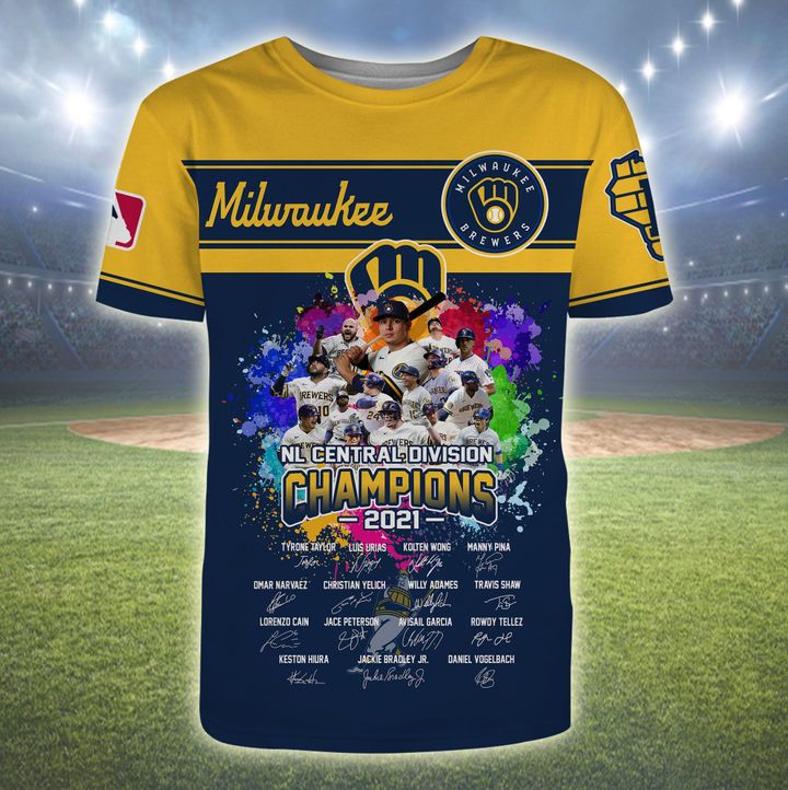 Milwaukee Brewers National League Central Division Champions 2021 3D All Over Print Shirt 2