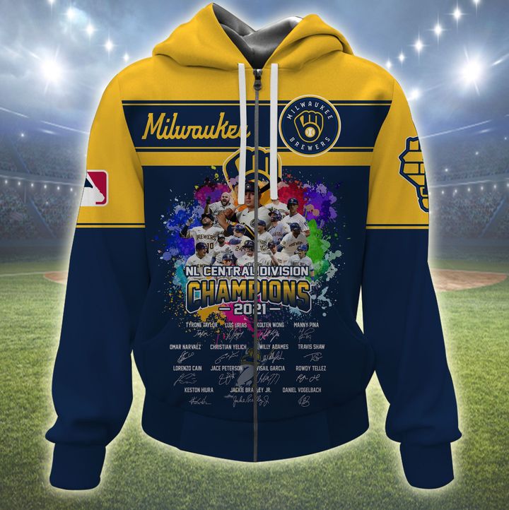 Milwaukee Brewers National League Central Division Champions 2021 3D All Over Print Shirt 4