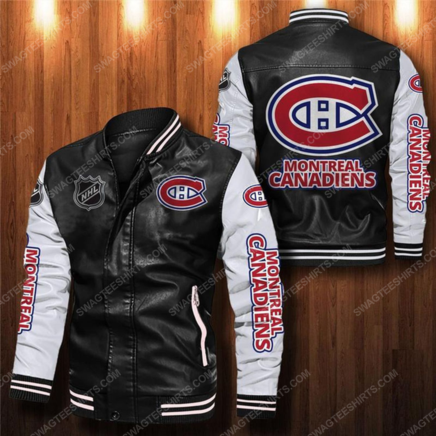 [special edition] Montreal canadiens all over print leather bomber jacket – maria