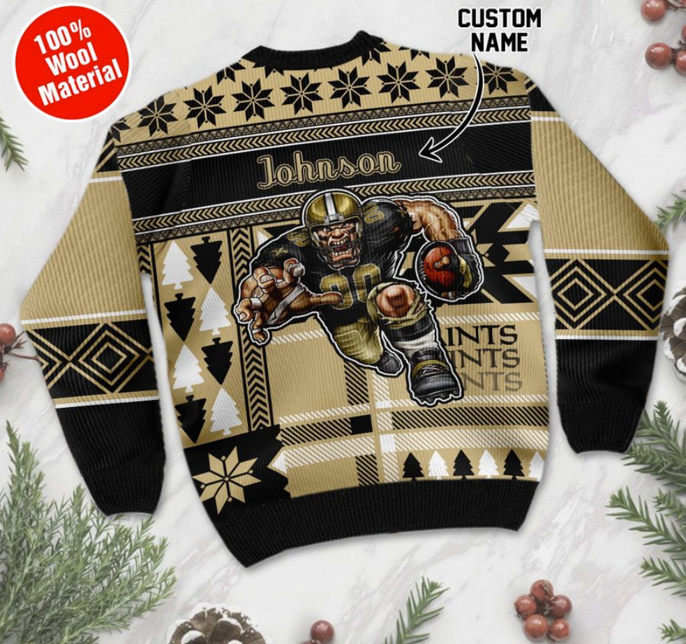 Personalized New Orleans Saints ugly sweater 2