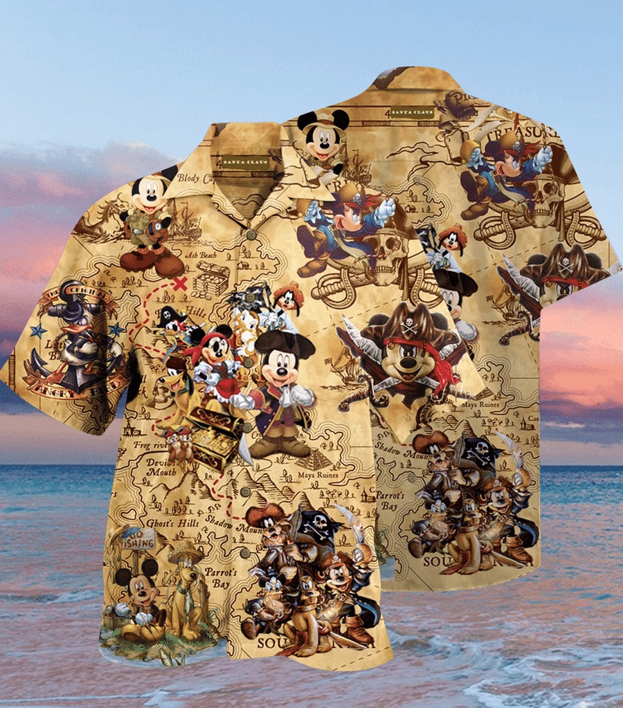 Mickey mouse Pirates hawaiian shirt leesilk