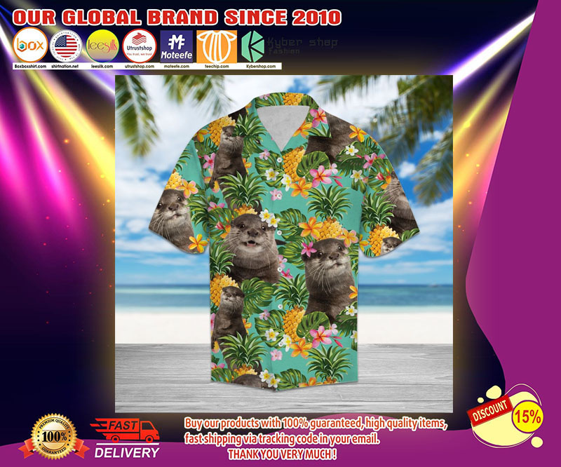 Otter pineapple hawaiian shirt