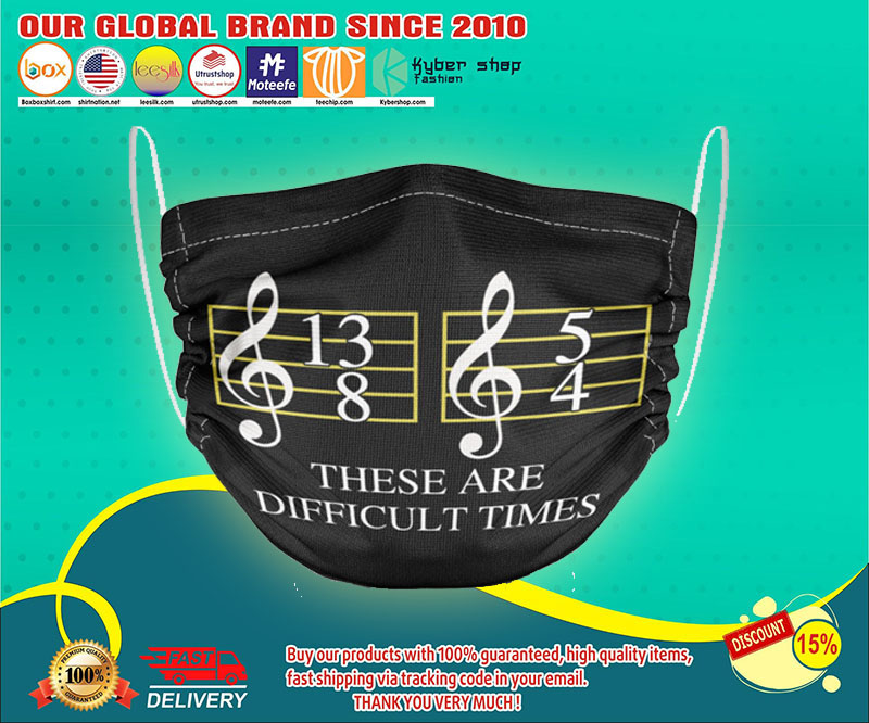 Music these are difficult time face mask 3