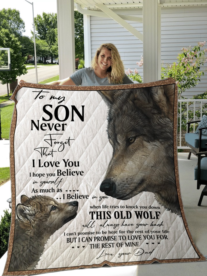 Wolf to my son your dad quilt blanket – Saleoff 191020